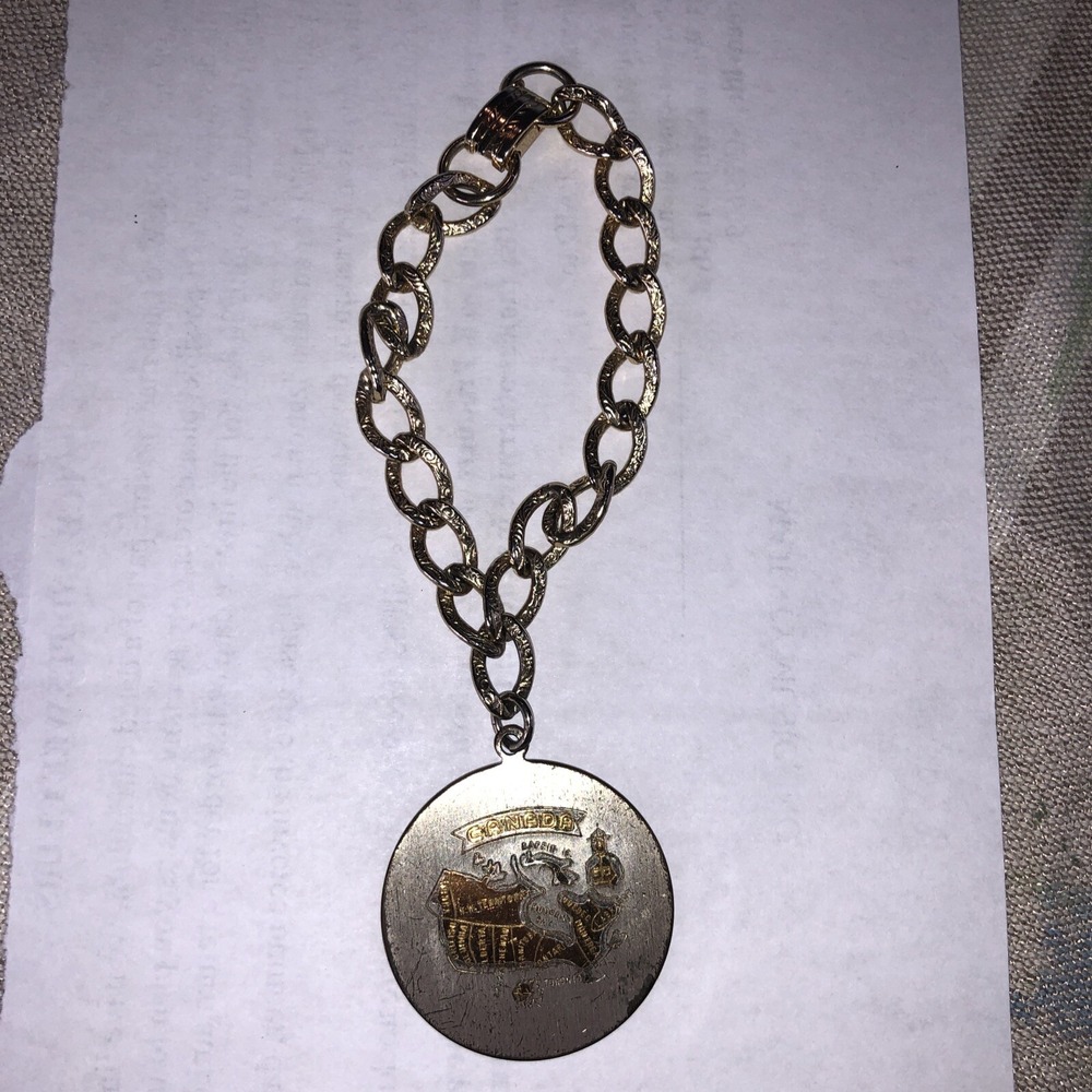 VINTAGE‎ ESTATE Gold color 6" CANADIAN PROVINCES BRACELET CHARM